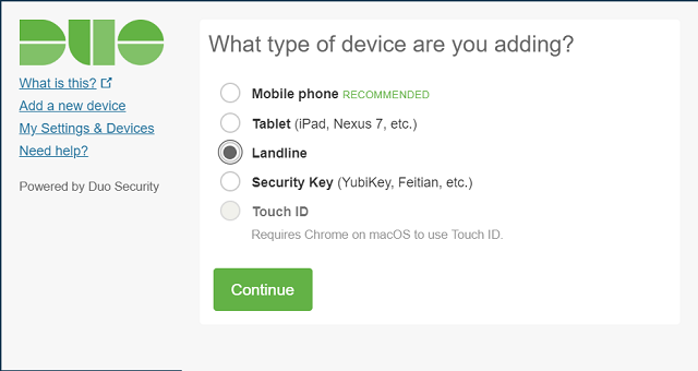 Screenshot of the "What type of device are you adding?" prompt.